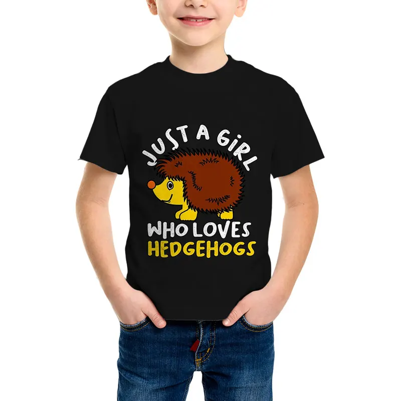 

Kawaii Hedgehog Graphic T Shirt Funny Design Boy Girl Animal Clothes Fashion 3D Print Short Sleeve Streetwear Kid Toddler Tops