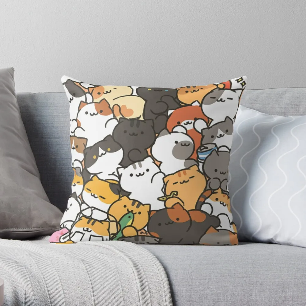

Neko atsume, наволочка из полиэстера для диванных подушек, домашний декор автомобильных сидений для дивана, гостиной, 45x45 см