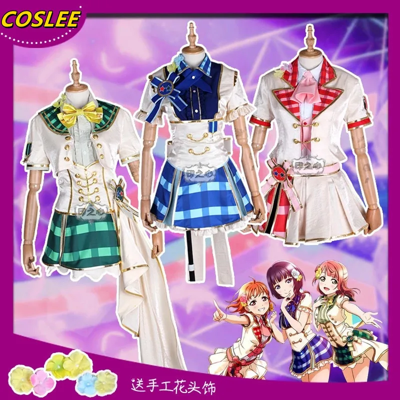 

COSLEE аниме lovelive!Chika Мари все звезды SIF Школа Idol фестиваль Косплей Костюм Униформа платье Хэллоуин костюм для женщин Outfi