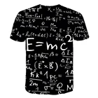 Новинка 2021, Мужская футболка с коротким рукавом с математической формулой, Мужская модная футболка в стиле панк с 3D-принтом и круглым вырезом, Мужская одежда для улицы