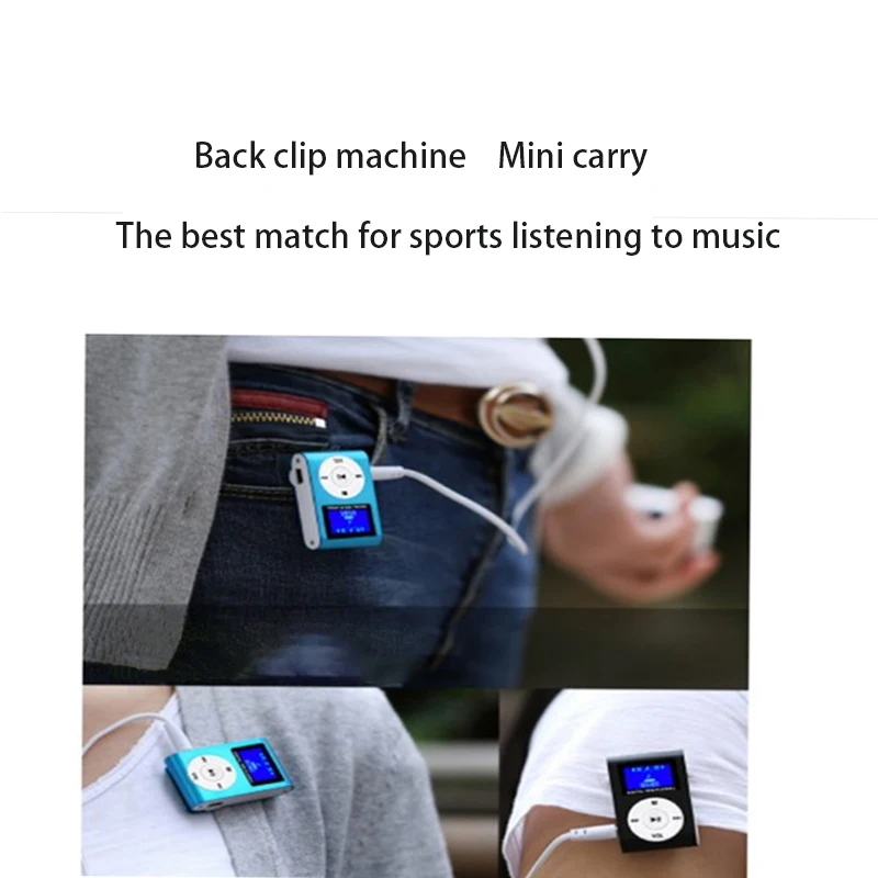Стерео джек открытый музыкальный плеер 5 цветов Micro SD TF мини Usb Клип MP3 ЖК экран