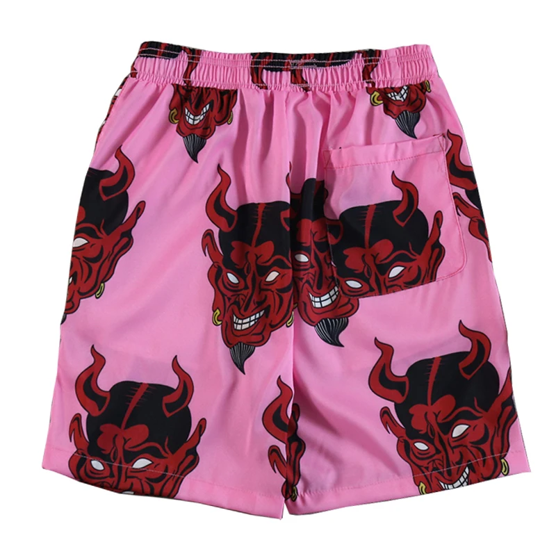 Брюки April MOMO мужские с эластичным поясом пляжные шорты принтом розовые