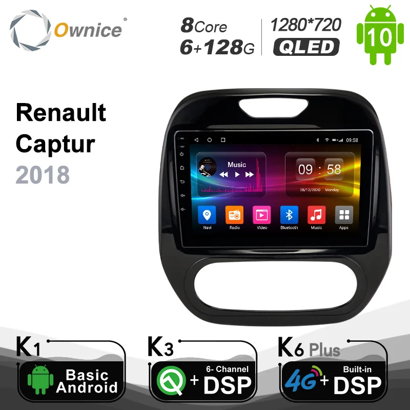 

6G + 128G Ownice Android 10,0 автомобильное радио GPS для Renault Captur 2018 Navi Setreo System с 4G LTE DSP SPDIF без DVD 6G 128G