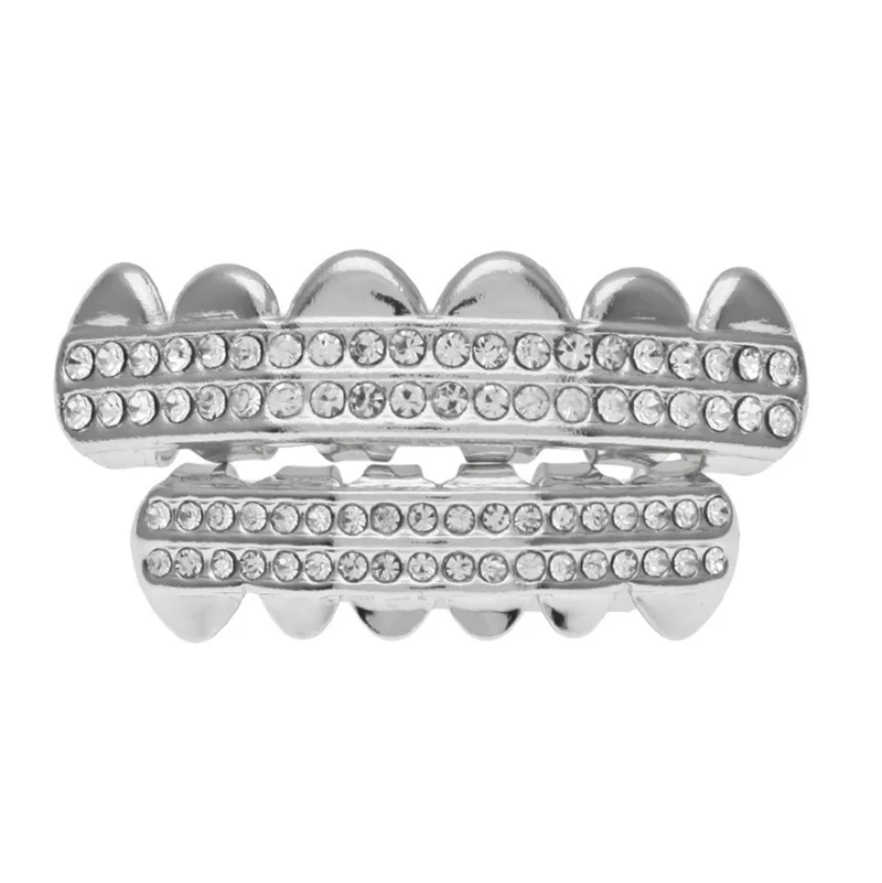 Хип-хоп кубические циркониевые Зубные коронки верхние и нижние грили зубные рот