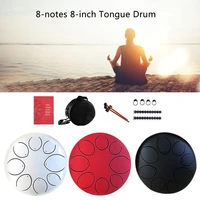 8 inch 8 notes steel tongue drum flower style with mallets music book bag percussion musical instrument yoga meditation relax