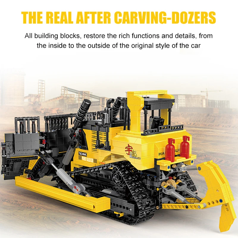 1866 PcsTechnical Engineering Large Bulldozer Car RC APP Programming Remote Control Building Blocks Vehicle Bricks Toys For Kids | Игрушки и