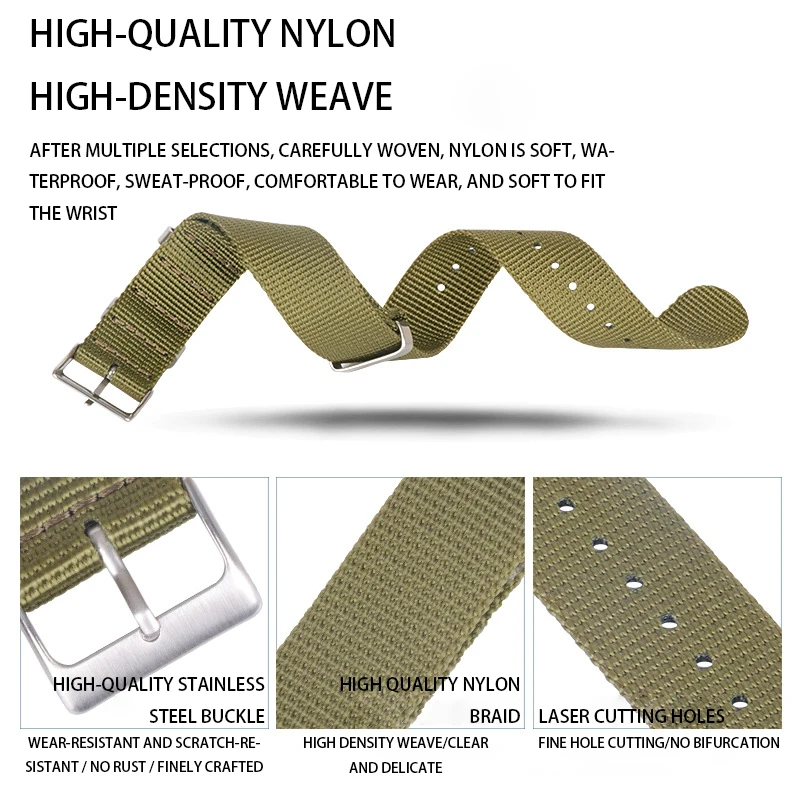 

women man watch bands for samsung S2 s3 huawei GT 20/22mm Universal nylon canvas watch strap with generous ring buckle spare