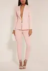 Розовые женские брючные костюмы, смокинг, комплект из 2 предметов (пиджак + брюки), женский деловой костюм, Женская Офисная форма, женские брючные костюмы на заказ