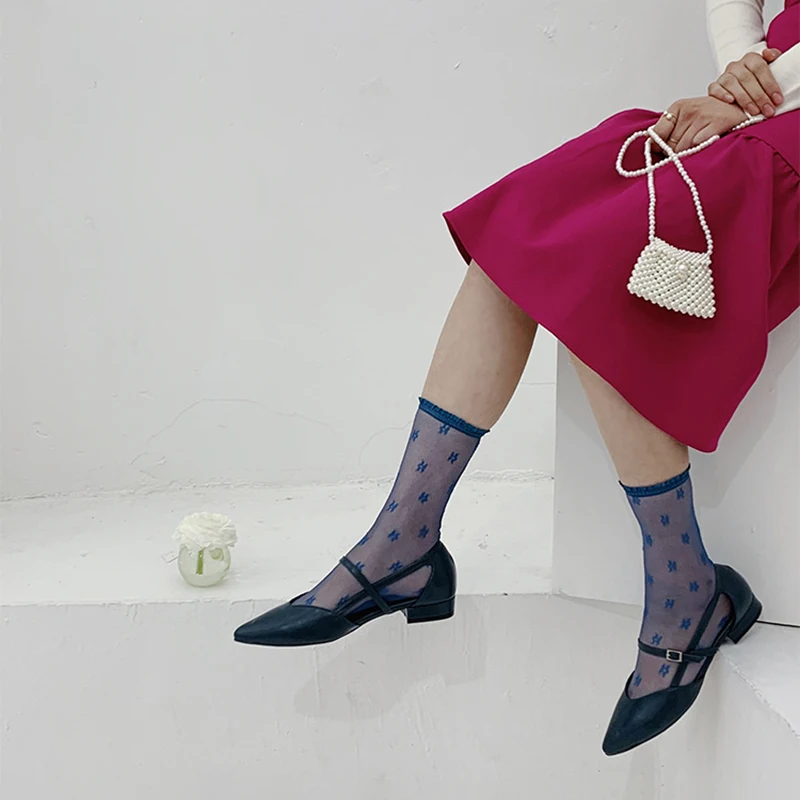 Сексуальные сетчатые Цветочные Носки женская прозрачная сетка длинные носки