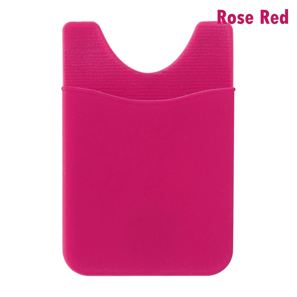 rose red 1 шт. унисекс Мягкая силиконовая эластичная палочка клеящиеся карточки карманный мобильный телефон задняя карта держатель кошелек Чехол универсальный наличные ID Чехол - Цвет: rose red