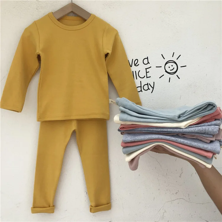 High Quality Children Girls Soft Pure Cotton Tops+pants 2 Pieces Set Toddler Kids Home Wear Pajamas Baby Boys Autumn Winter Suit | Детская