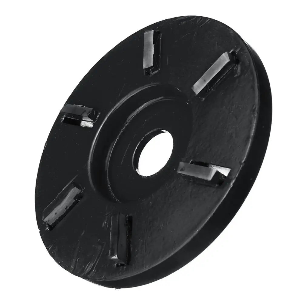Flat black Мощность резьба по дереву дисковая угловая шлифовальная машина Деревообработка турбо плоскостная угловая шлифовальная машина вложение шестизуб фреза - Color: Flat black
