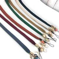 fashion solid color soft neck lanyard strap for phone charm accessories keys id card gymhanging rope camera usb holder