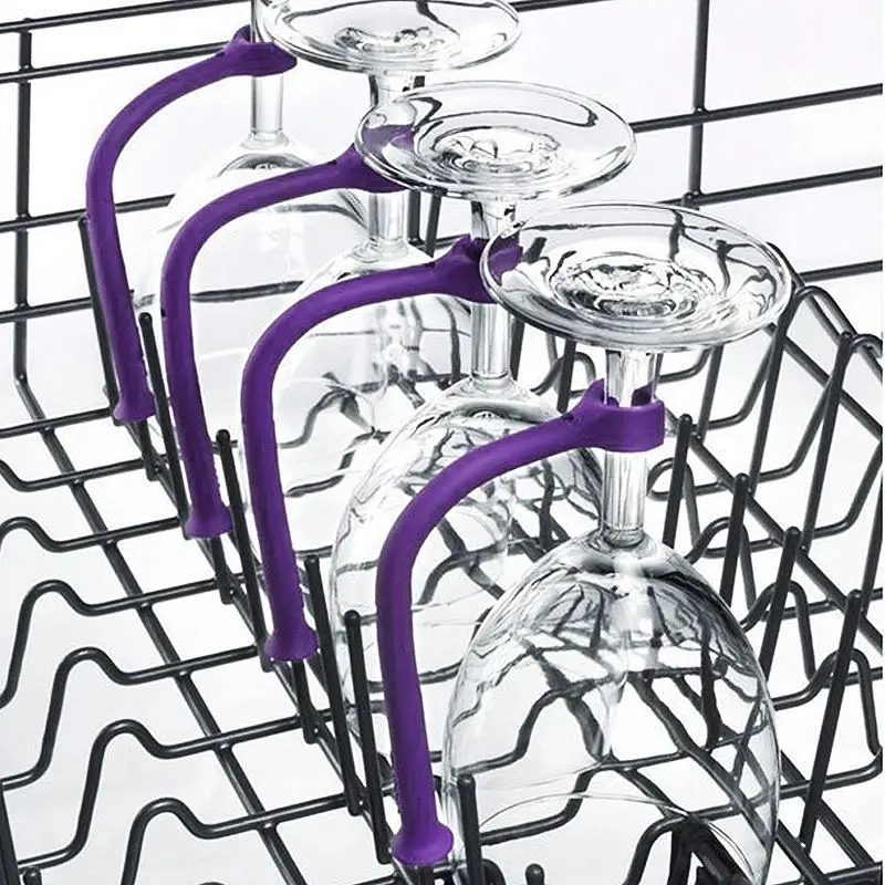 

Stemware Saver Flexible Dishwasher Set Of 4 For Wine Glasses Glassware Fixed