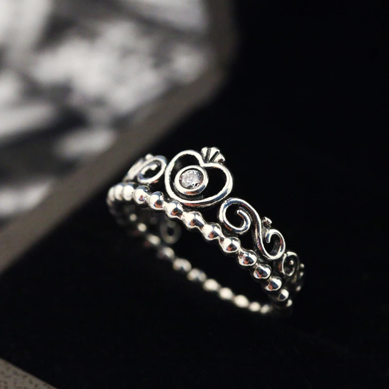 925 серебряные кольца для женщин королева принцессы короны кольцо корона мода