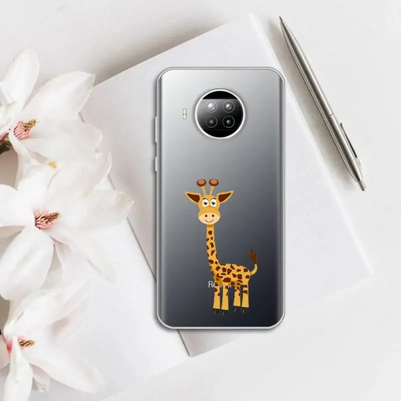 

Kawaii cute cartoon animal giraffe Phone Case Transparent for Xiaomi Redmi note 10 t 8 9 pro lite 11