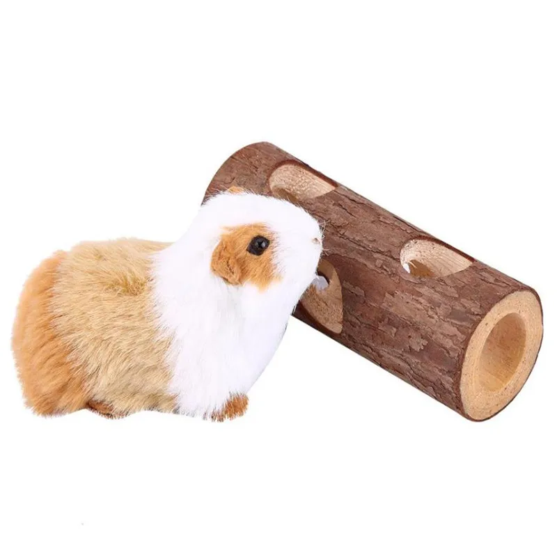 

Funny Little Pet Wooden Toy Tunnel Exercise Tube House Cage Hamster Guinea Pig Small Mouse Molar Chewing Supplies Accessories