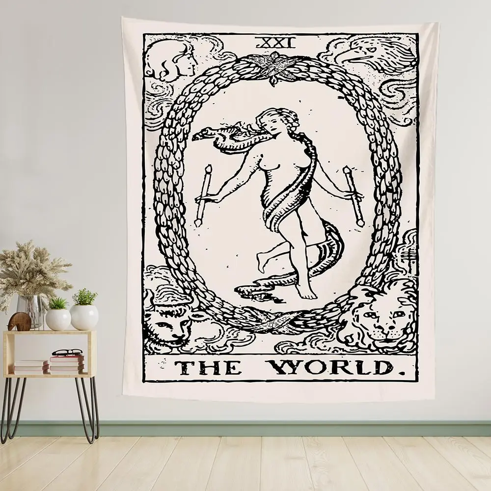 

Гобелен Таро, настенное украшение для комнаты, гобелены хиппи для творчества, богемное домашнее искусство, психоделический Декор