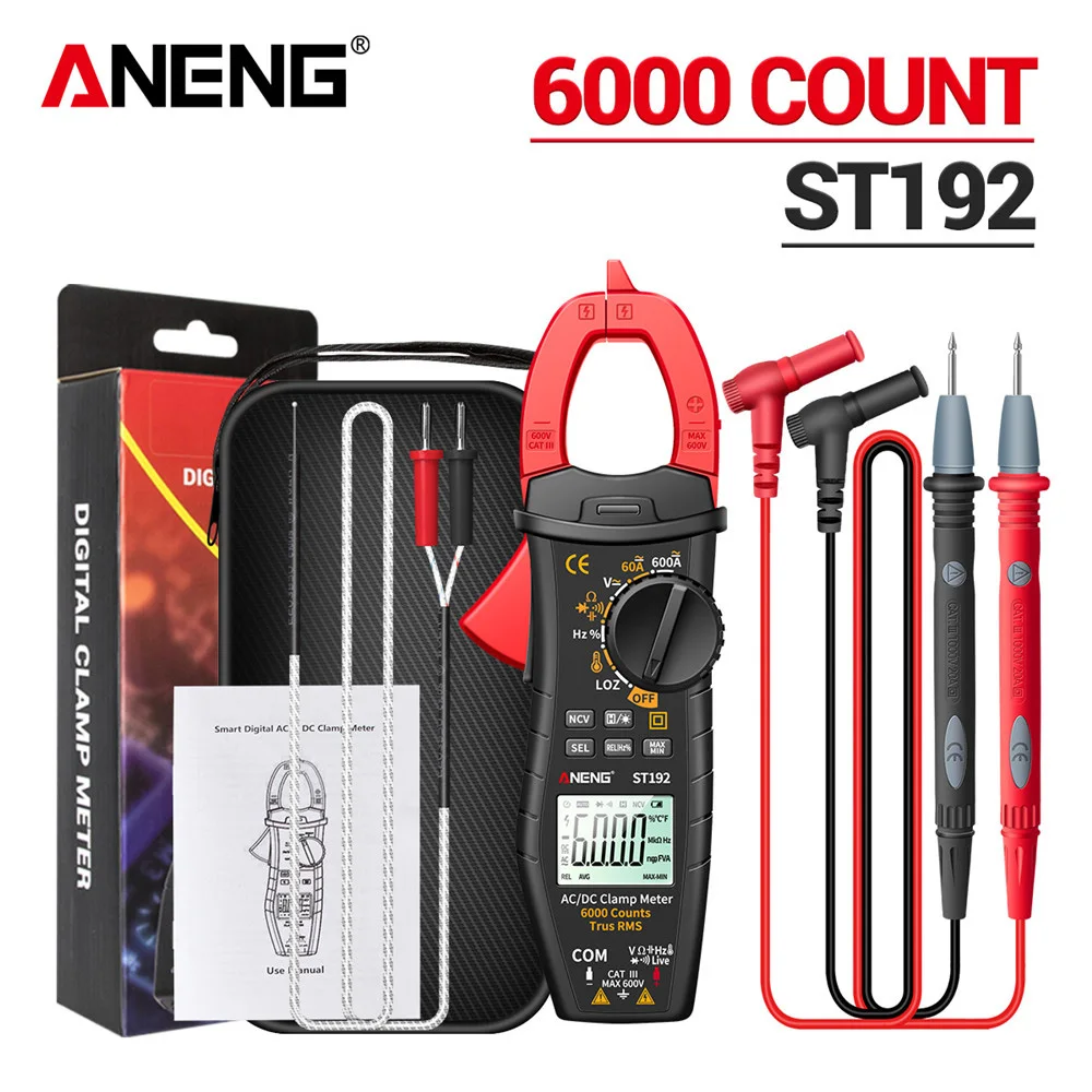 

ANENG Clamp Meter ST192 6000 Counts True RMS High Precision Clamp Multimeter AC Current Tester Auto Range Voltmeter