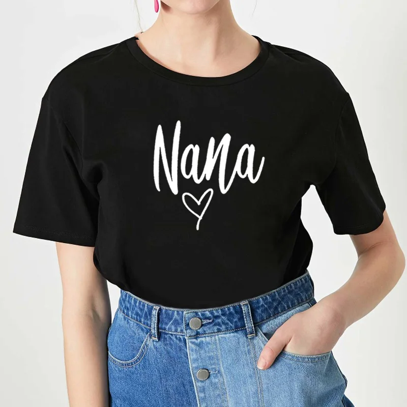 

Забавная женская футболка Nana, летняя хлопковая футболка с коротким рукавом, Женская белая футболка с круглым вырезом, Camiseta Mujer