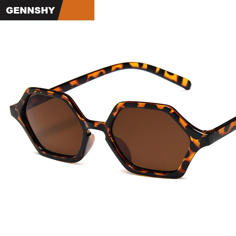 Новинка 2019 многоугольные солнцезащитные очки женские маленькие шестиугольные с