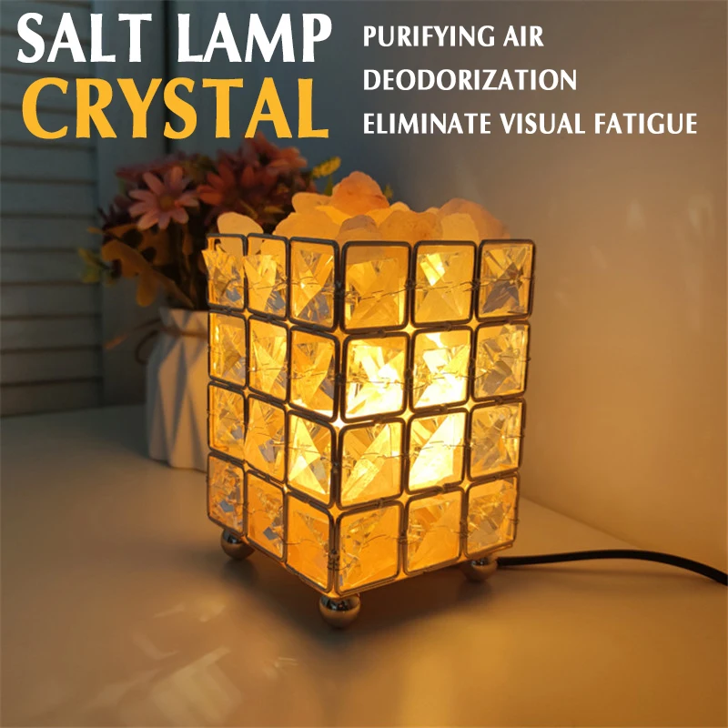 

Pyramid Himalayan Salt Lamp Air Purifier Salt Lamp Ionic Rock Crystal Night Lights Himalayan Christmas Gift