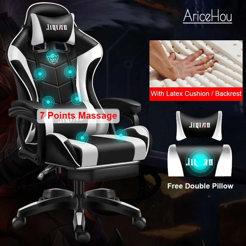 

Office Chair Professional Gaming Chair With Footrest LOL Game Racing Chairs Computer Desk Chair With Headrest Swivel Boss Chair