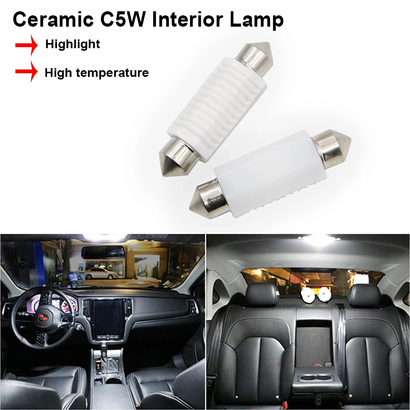 2X гирлянда 31 36 39 41 мм C5W светодиодный ные лампы для Skoda Octavia A5 A7 2 Fabia Yeti BMW E60 F30 X5 E53