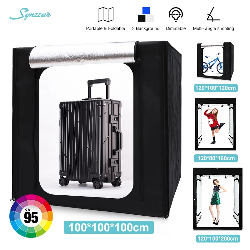 Складной светодиодный софтбокс для фотостудии 100/120/160/200 см с регулируемой