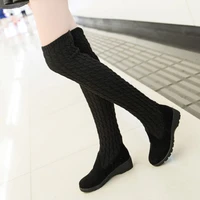 womens boots 2020 autumn winter thigh high boots for woman shoes knitting wool long boot ladies shoes women socks boots