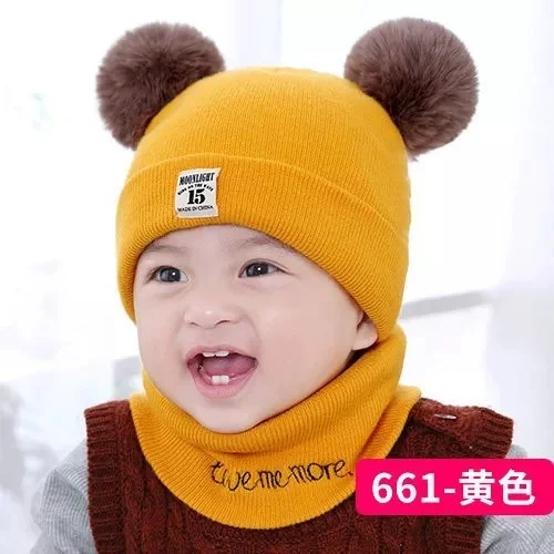 

Children's suit baby autumn and winter new Korean hat cute warm hat newborn knitted ear cap 80g