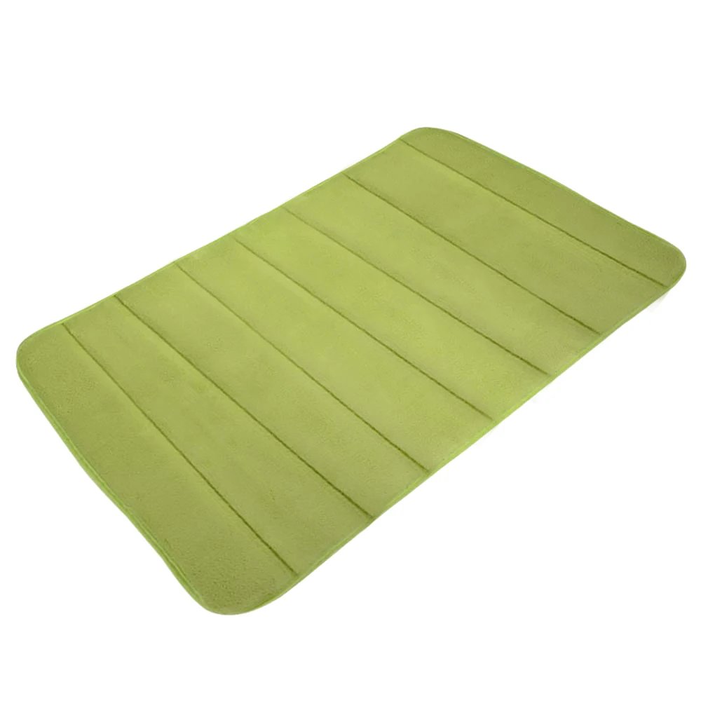 green Коврик для ванной комнаты, нескользящий ковер, Впитывающий Коврик из пены с эффектом памяти, коврик для ванной комнаты, кухонный дверной пол, коралловый флис, 40*60 см - Цвет: green