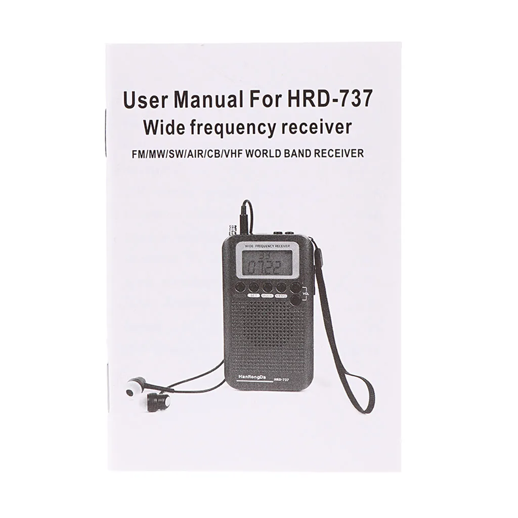 HRD-737 цифровой ЖК-дисплей Полнодиапазонный радио портативный FM/AM/SW/CB/Air/VHF World Band стерео приемник радио с будильником