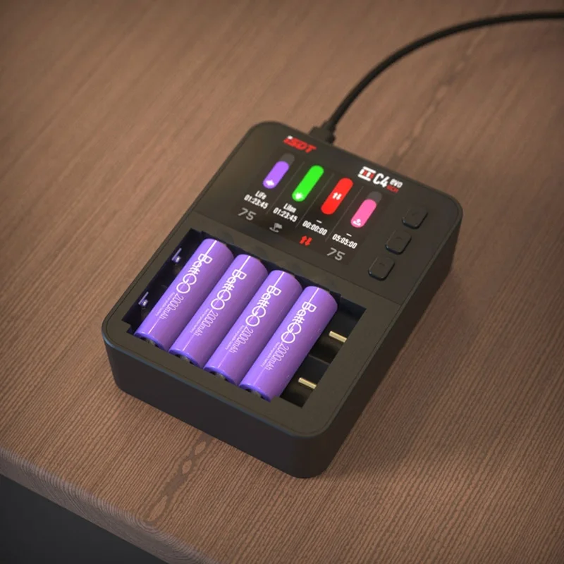 Интеллектуальное зарядное устройство ISDT C4 EVO с выходом Type-C QC3.0 для литий-ионных