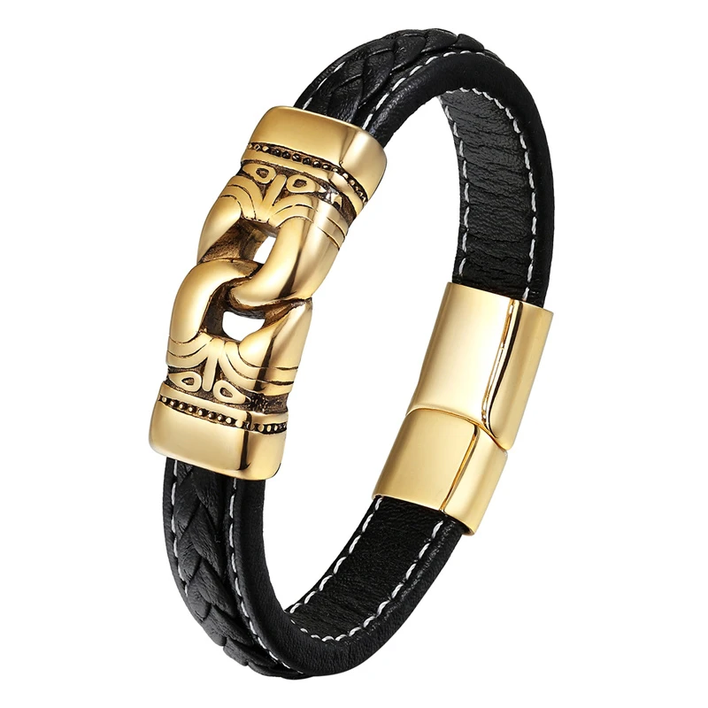 Модный браслет из нержавеющей стали мужские золотые бриллианты браслеты