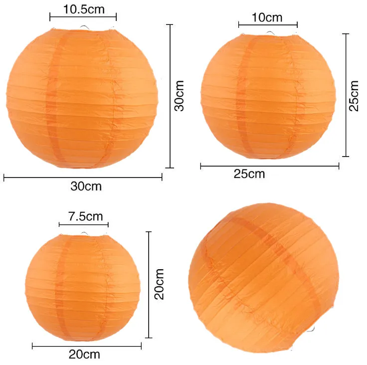 

6" 8" 10 '' 15Pcs/lot Chinese paper lanterns round lamp Wedding Decor, festival decoration