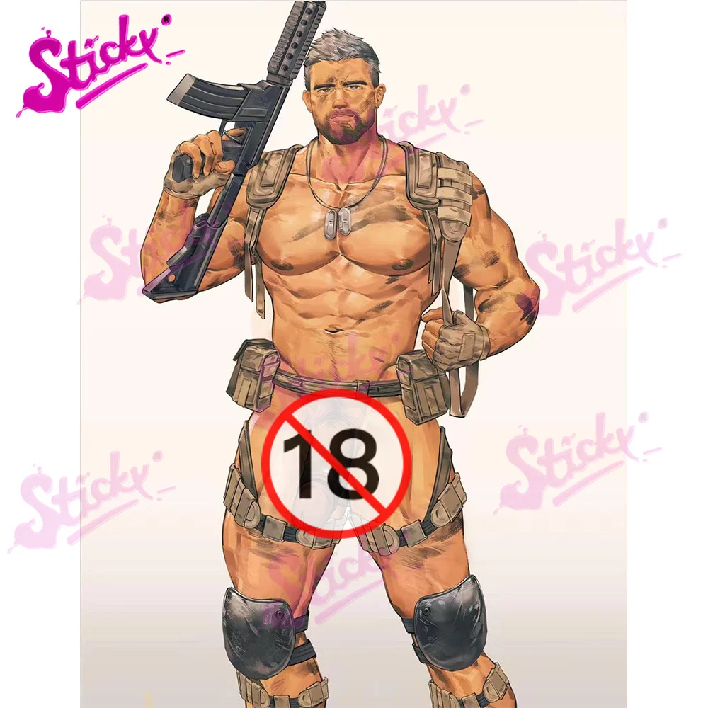 Липкий сексуальный гей NSFW наклейка Папа медведь с солдатиком аксессуары для