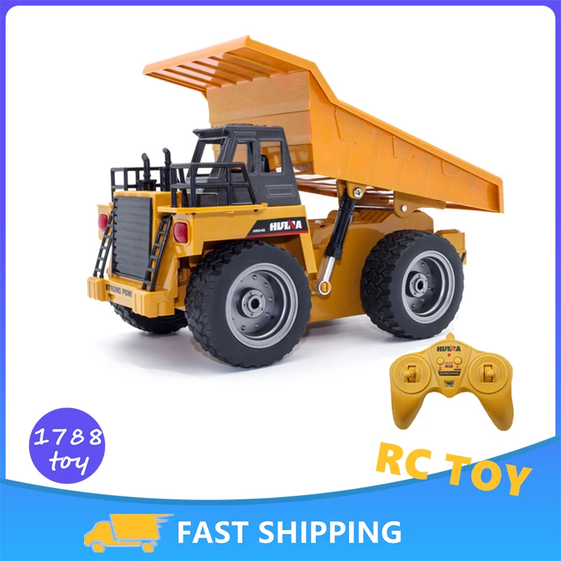 

HUINA 1/18 RC Truck Dumper 2.4G Radio Controlled Car Caterpillar Alloy Tractor Model Engineering Cars Excavator Toy For Boy