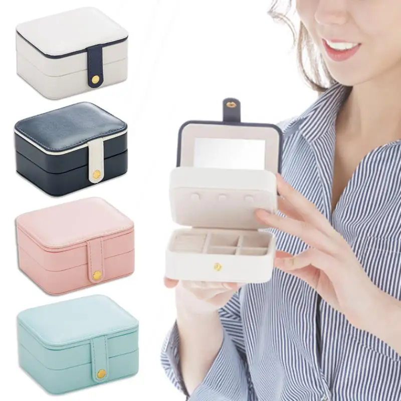 

Jewelry box Gift box Travel jewelry box Necklace earrings box Leather material Girls supplies fashio