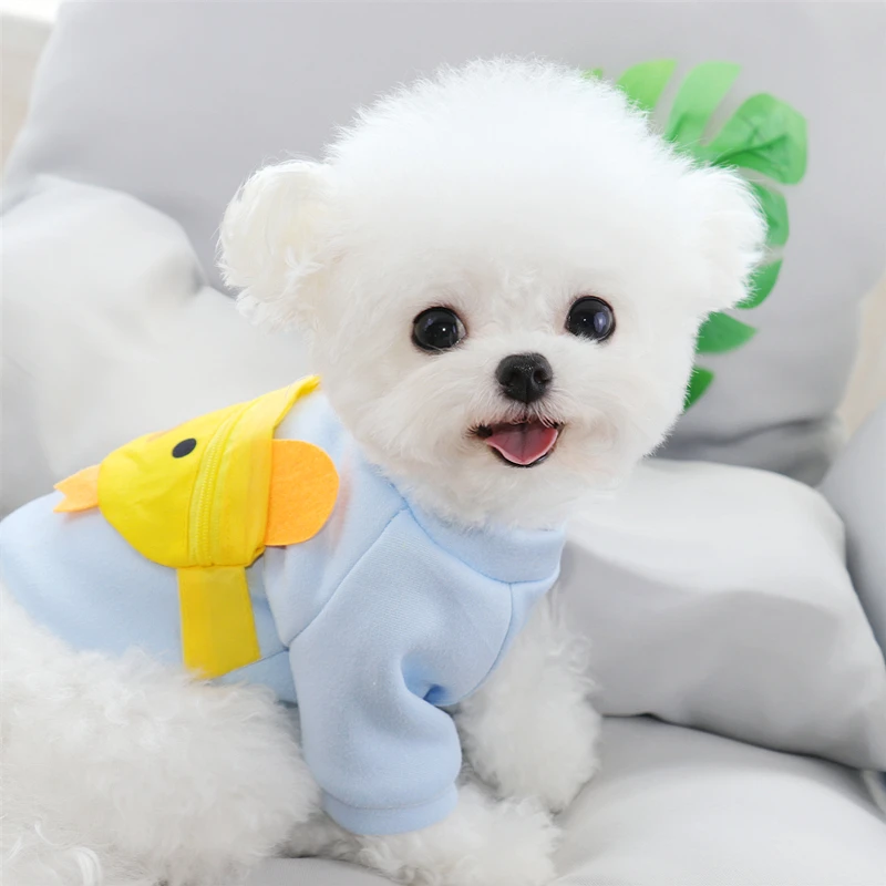 Свитер для домашних животных голубая Одежда собак теплая зимняя одежда Тедди