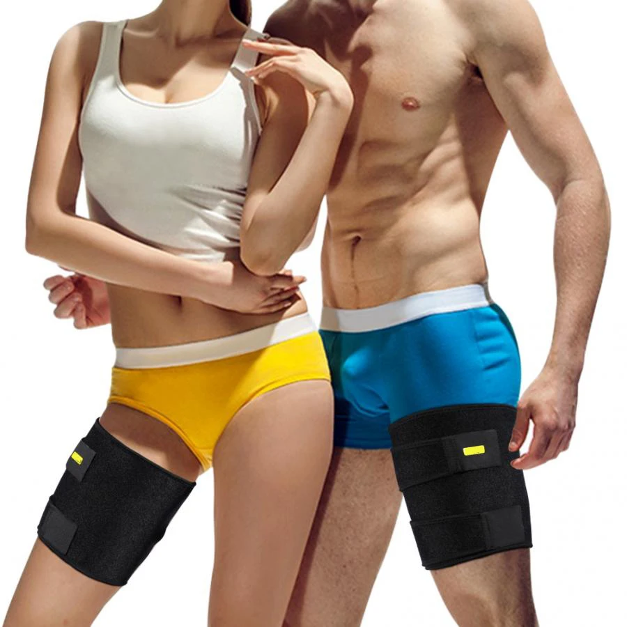 

Adjustable Compression Sleeve Wrap Strap Protector Thigh Brace Support for Hamstring Quad Groin Pain Relief Slimming Cover Belt