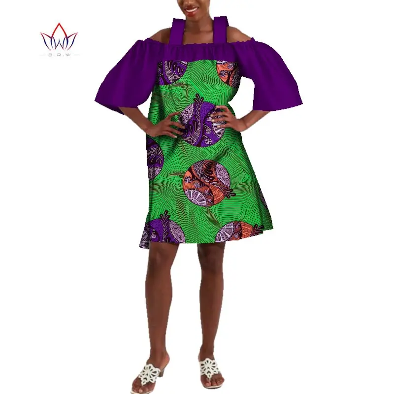 Африканские платья для женщин с лямкой на шее Дашики Африканское платье принтом