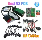 Набор кабелей для автомобилягрузовика, 8 шт., для Новых vci vd ds150e cdp с Bluetooth 12017.R3 keygen для дельфисветодиодный 3 в 1, obd2, сканер, инструменты