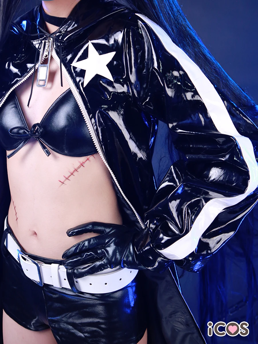 Костюм для косплея из искусственной кожи аниме Black Rock Shooter Женская боевая