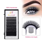 16 рядовчехол 8-18 мм Смешанная Длина BCD U завиток ресниц удлинитель ресниц индивидуальное наращивание ресниц для макияжа Оптовая Продажа Бесплатный логотип