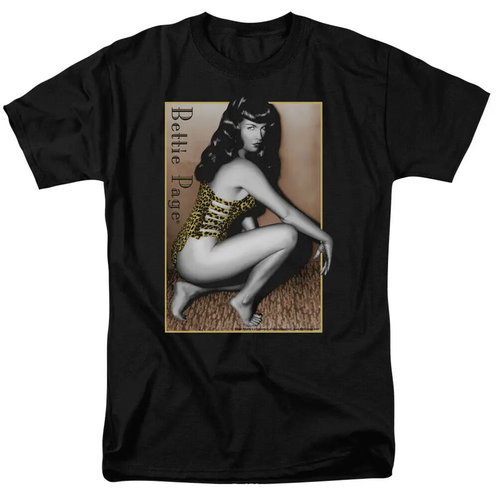 Футболка с леопардовым принтом Bettie Page Лицензированная модель для девочек 1950 Pin Up
