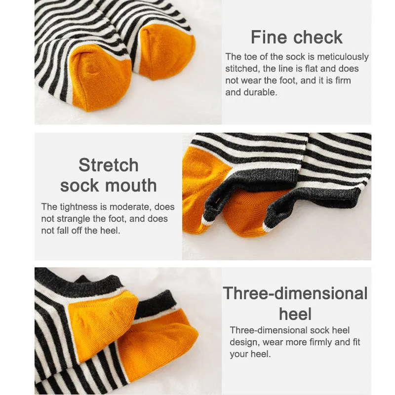 

3pairs/lot Lovely Harajuku Casual Ankle Socks Fashion Women Men Breathable Cotton Short Socks Print Stripes Couples Boat Socks