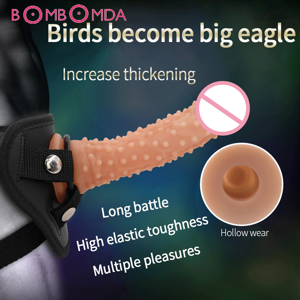 Мужской Расширение презервативы многоразовые насадки на пенис рукав для