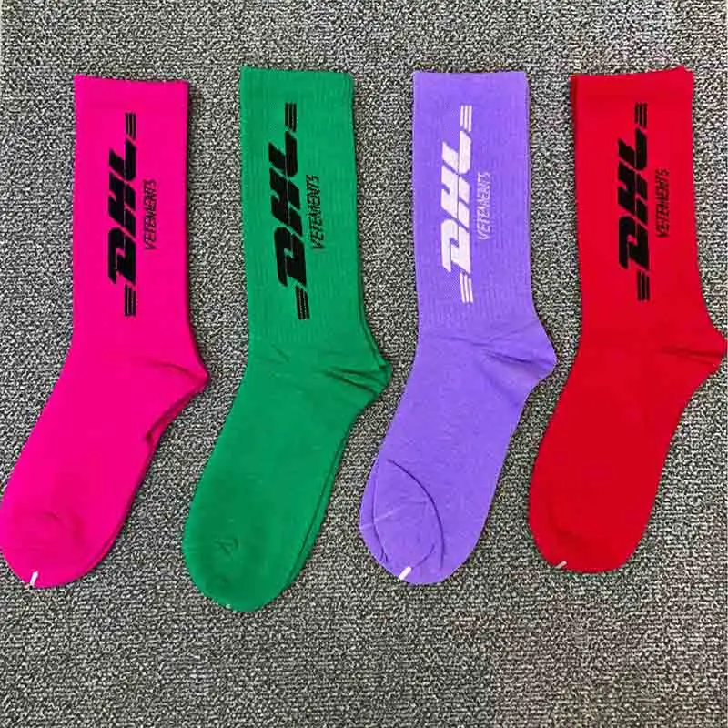 VETEMENTS, DHL, спортивные длинные носки без пятки, мужские, женские, хип-хоп, DHL, носки для скейтборда, уличные, хипстерские, DHL, хлопковые носки
