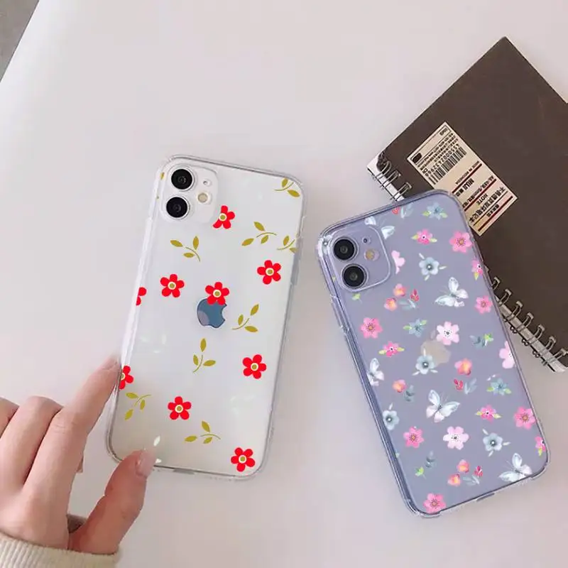 

fashion flower beautiful Phone Case For iphone 12 11 mini x xs xr pro max 8 7 6s 6 5 5s 5c se plus Transparent soft